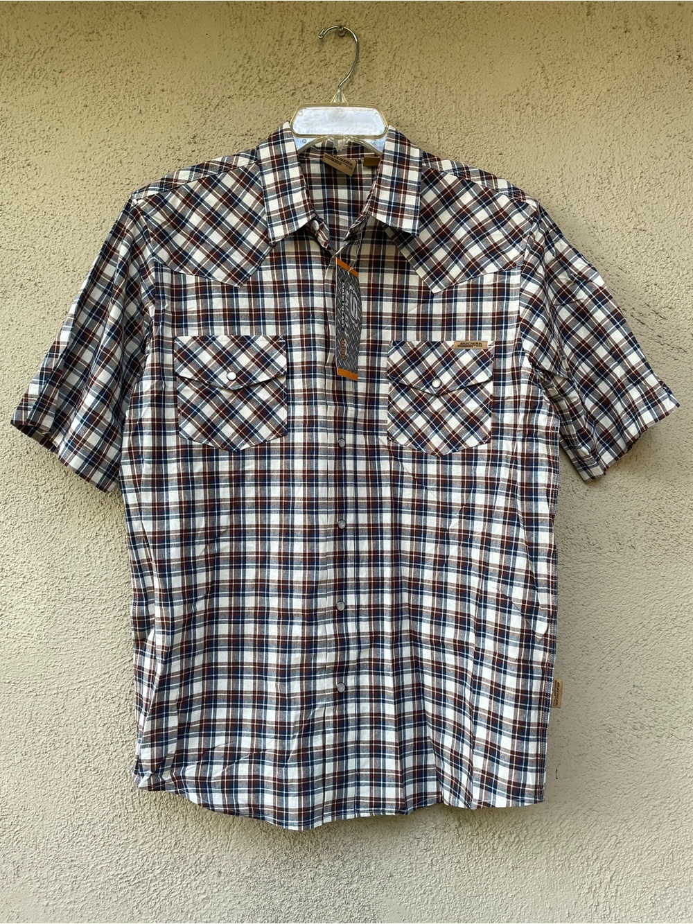 NWT-Skechers Work Men’s Plaid Button Up Sz. M